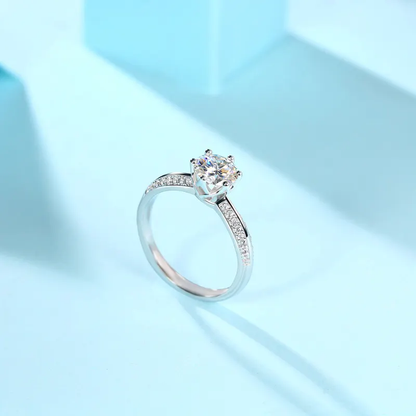 1 Carat Solitaire Diamond Engagement Ring, Promise Ring Designs, Pave Diamond Ring , Flower Band Ring
