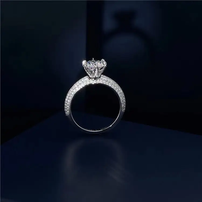 1 Carat Solitaire Diamond Engagement Ring, Promise Ring Designs, Pave Diamond Ring , Flower Band Ring