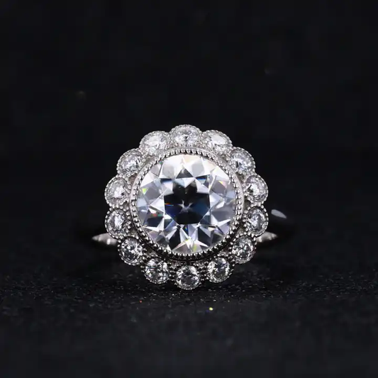 1.50 克拉圆形切割实验室制造钻石求婚戒指 |无冲突钻石 18K 玫瑰金戒指