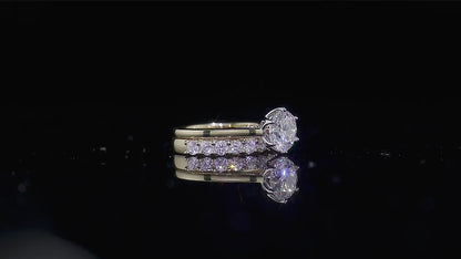 3.00 TCW Round Cut Lab Diamond Solitaire Ring Set