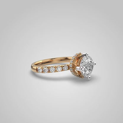1.57 Carat Round Brilliant Cut Lab-Grown Diamond Ring Made With Recycled 10K Solid Gold