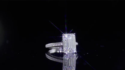 5.71 Cts Emerald Cut Lab Grown Diamond Ring