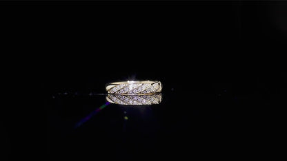 Hand-Made Diamond Stackable 14K Solid Gold Band Ring for her