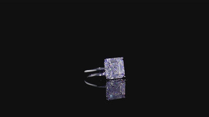 2.80 TCW Asscher Cut Lab Grown Diamond Solitaire Hidden Halo Ring For Love