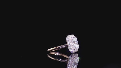 IGI Certified Brilliant Cut Radiant Lab-Grown Diamond Halo Ring