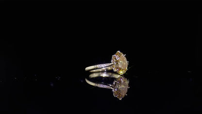 Canary Fancy Yellow OEC Oval Lab-Grown Diamond Engagement Ring