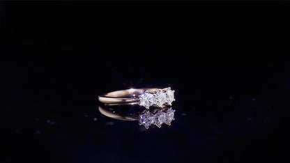 Past Present Future CVD Diamond Engagement Ring For Her