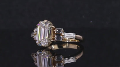 3.01 CT Emerald cut Lab-Grown Diamond Engagement Ring