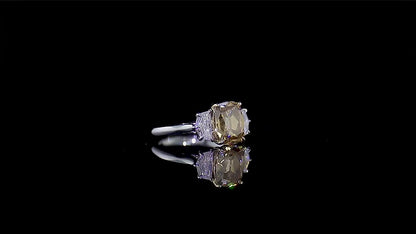 2.12 Carat J/VS2 IGI CERTIFIED Cushion Diamond Engagement Three Stone Diamond Ring