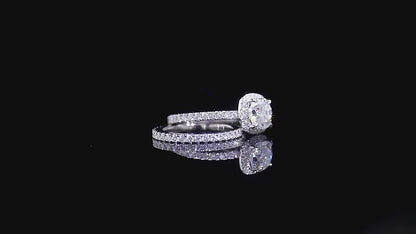 2.94 TCW Cushion Cut Lab Grown Diamond Solitaire Wedding Ring Set