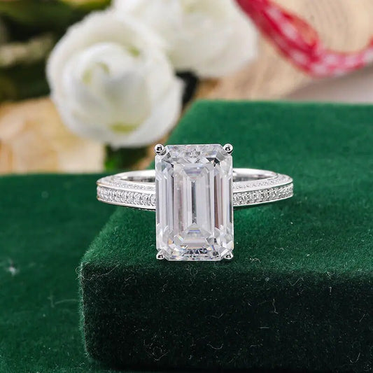 5.71 Cts Emerald Cut Lab Grown Diamond Ring