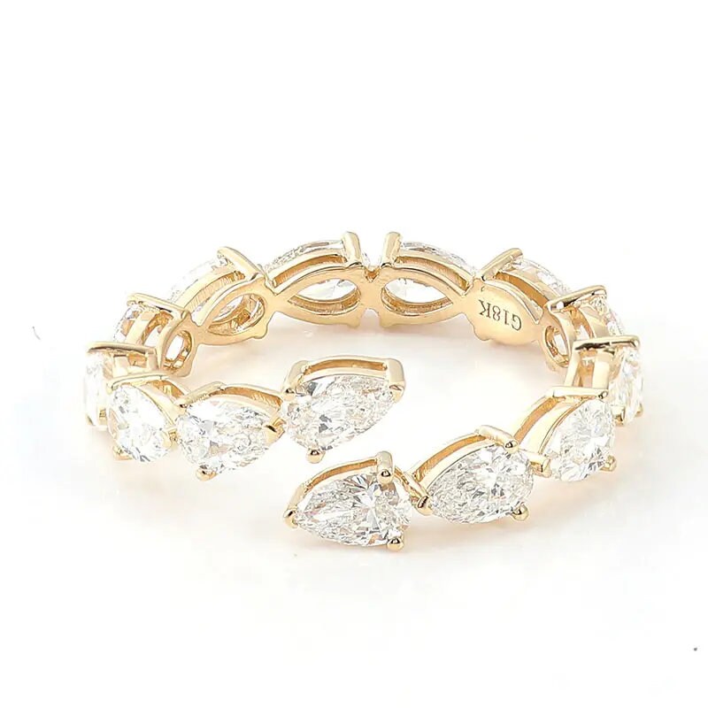 2.65CTW Pear Cut Diamond Open Gap Designer Wedding Band