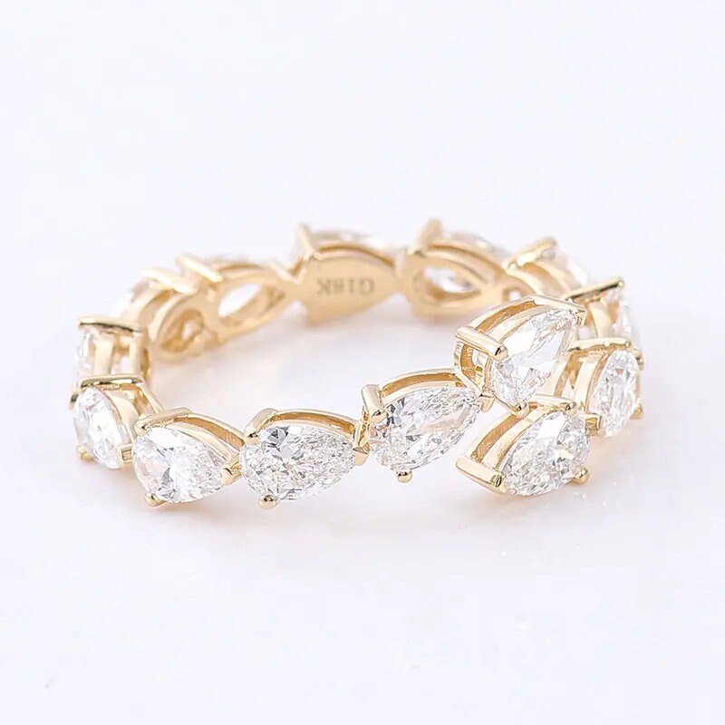 2.65CTW Pear Cut Diamond Open Gap Designer Wedding Band