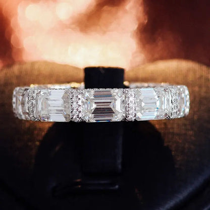 Emerald Cut Lab-Grown Diamond Eternity Ring