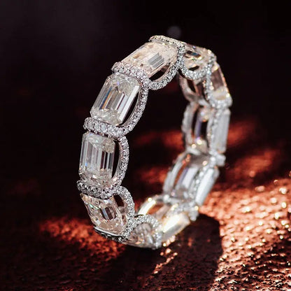 Emerald Cut Lab-Grown Diamond Eternity Ring