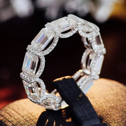 Emerald Cut Lab-Grown Diamond Eternity Ring