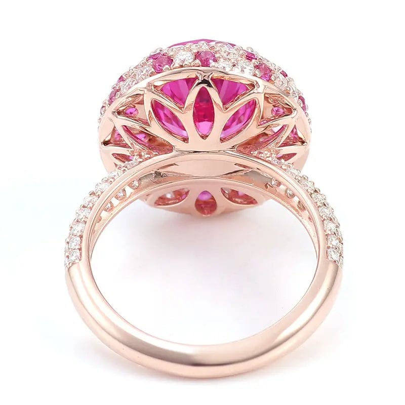 4.17 Cts Rose Gold Oval Cut Ruby