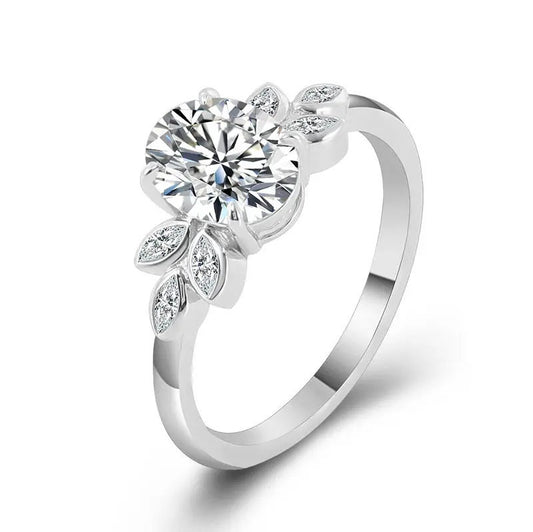 14K 纯金椭圆形切割钻石订婚戒指适合她