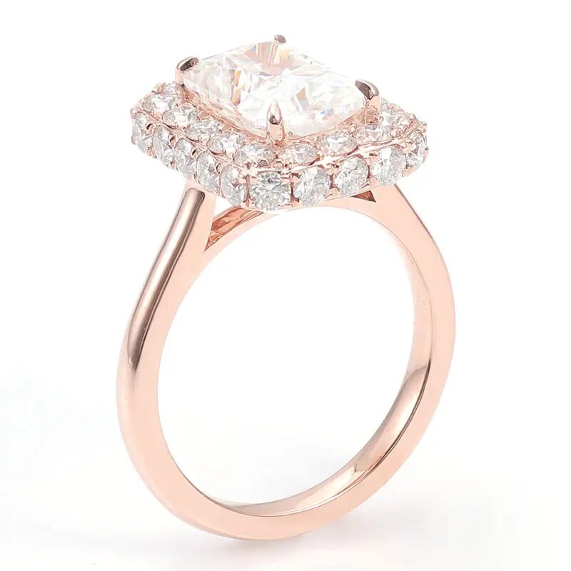 IGI Certified Brilliant Cut Radiant Lab-Grown Diamond Halo Ring