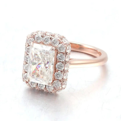 IGI Certified Brilliant Cut Radiant Lab-Grown Diamond Halo Ring