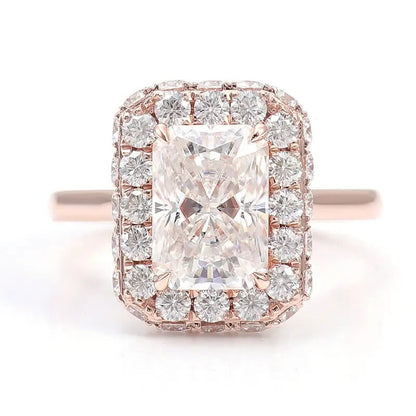 IGI Certified Brilliant Cut Radiant Lab-Grown Diamond Halo Ring