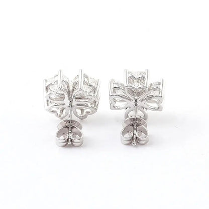 2.24 TCW Heart Cut Diamond Stud Earrings