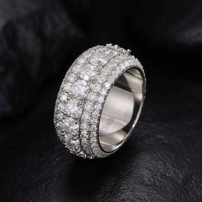 Micro Setting 5 Row Paved Lab-Grown Diamond Anniversary Band