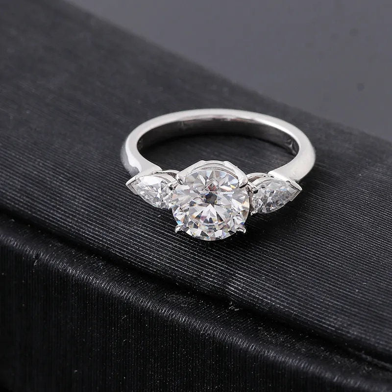 2.05 CT Lab Grown Diamond Three Stone Engagement Ring for Her