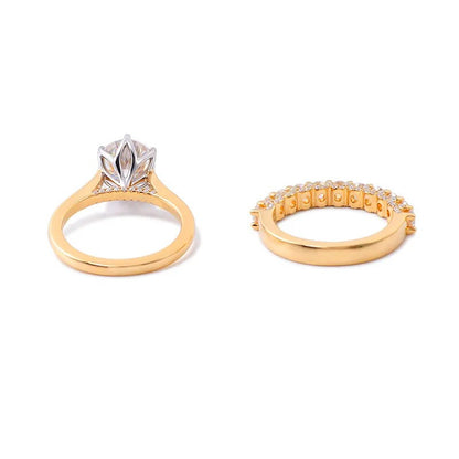 3.00 TCW Round Cut Lab Diamond Solitaire Ring Set