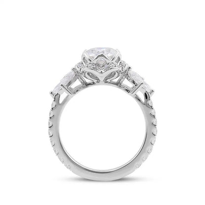 2.10 TCW Round Cut Lab Grown Diamond Engagement Ring