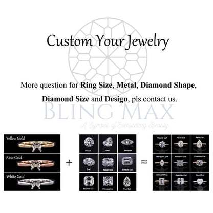 1 CT 圆形切割钻石订婚戒指套装，适合您可爱的女士