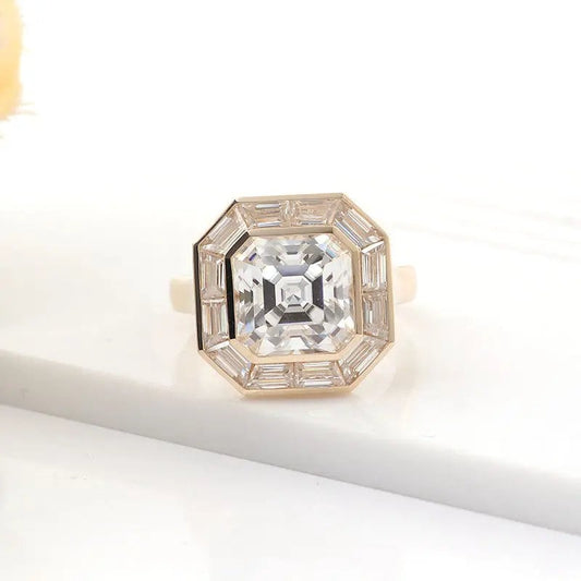 2.42 克拉上丁方形切割实验室种植钻石单石订婚戒指