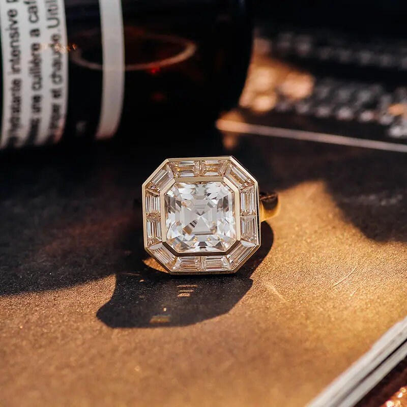 2.42 Carat Asscher Cut Lab Grown Diamond Solitaire Engagement Ring