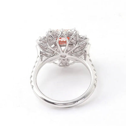 3.77 Cts Elegantly Indian Hand-Made Two Tone Floral Theme Diamond Ring