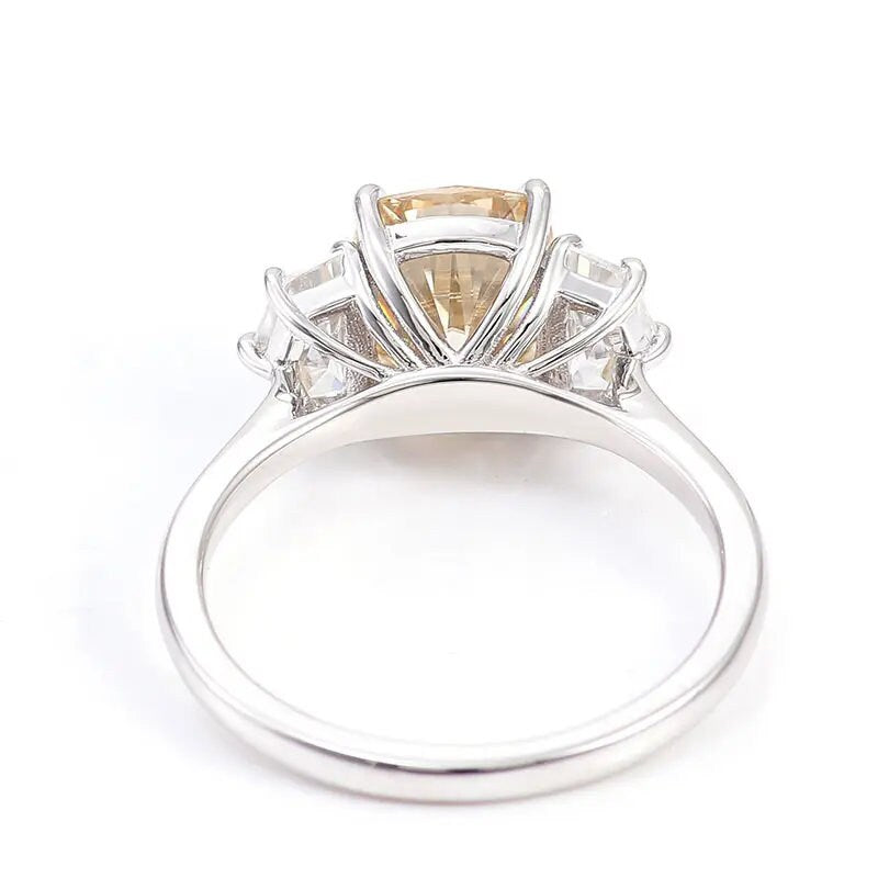 2.12 Carat J/VS2 IGI CERTIFIED Cushion Diamond Engagement Three Stone Diamond Ring
