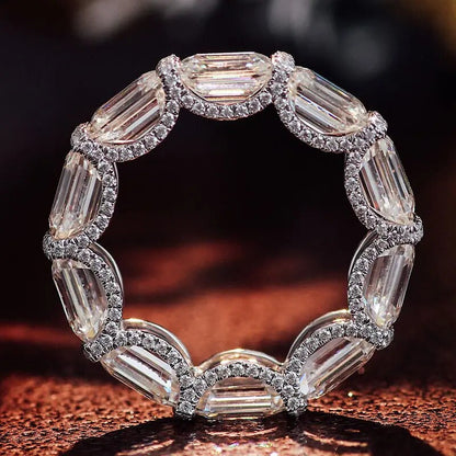 Emerald Cut Lab-Grown Diamond Eternity Ring