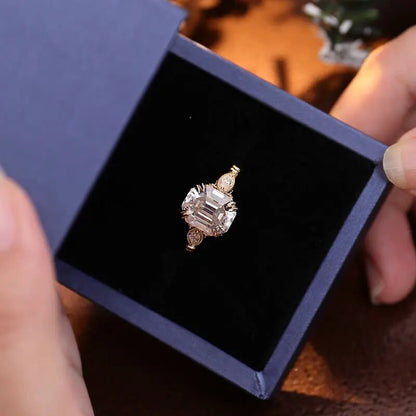 Unique Hexagon Cut Diamond Ring for Her