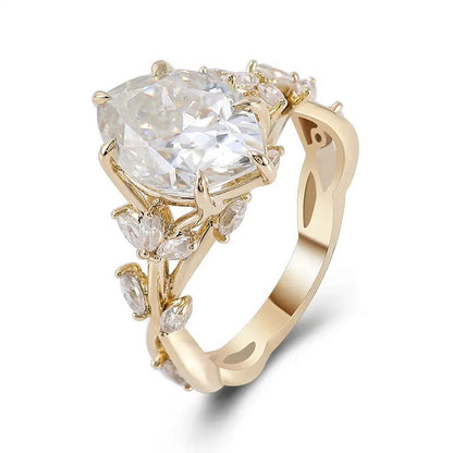 Clustered Big Marquise Cut Lab-Grown Diamond Ring