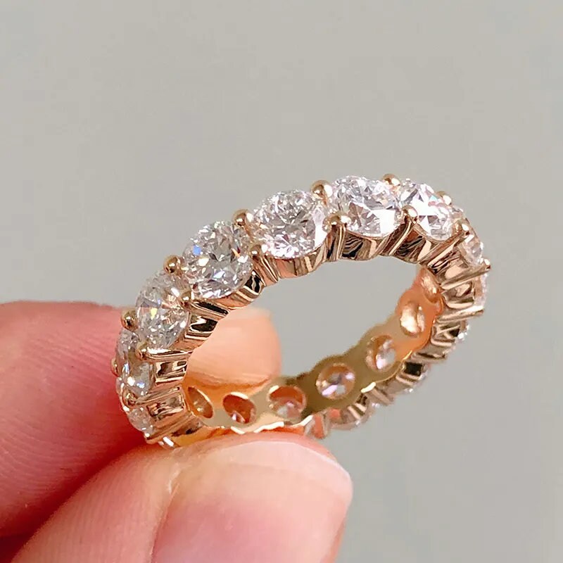 4.50 MM Round Diamond 14K Gold Eternity Band