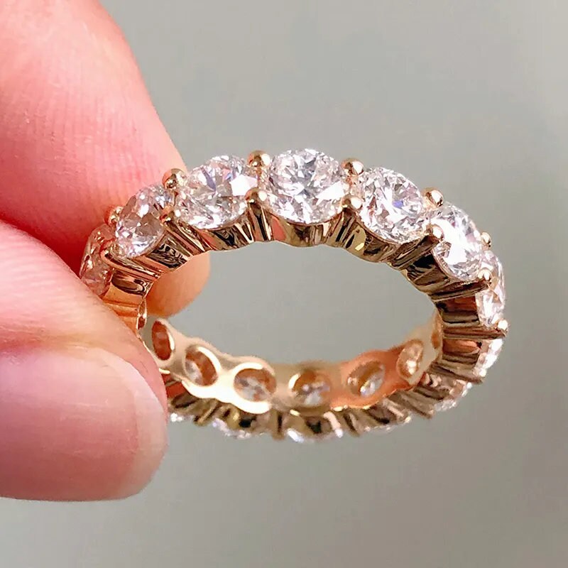 4.50 MM Round Diamond 14K Gold Eternity Band