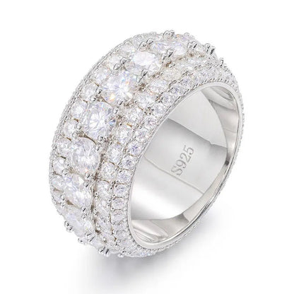 Micro Setting 5 Row Paved Lab-Grown Diamond Anniversary Band