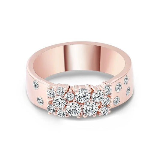 复古风格簇状圆形实验室种植钻石可堆叠婚礼钻石戒指