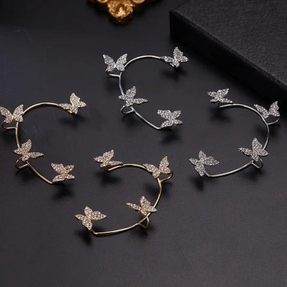 Party Butterfly Ear Clip Long Hanging Earrings Jewelry Women Girls Butterfly Ear Cuff Earrings