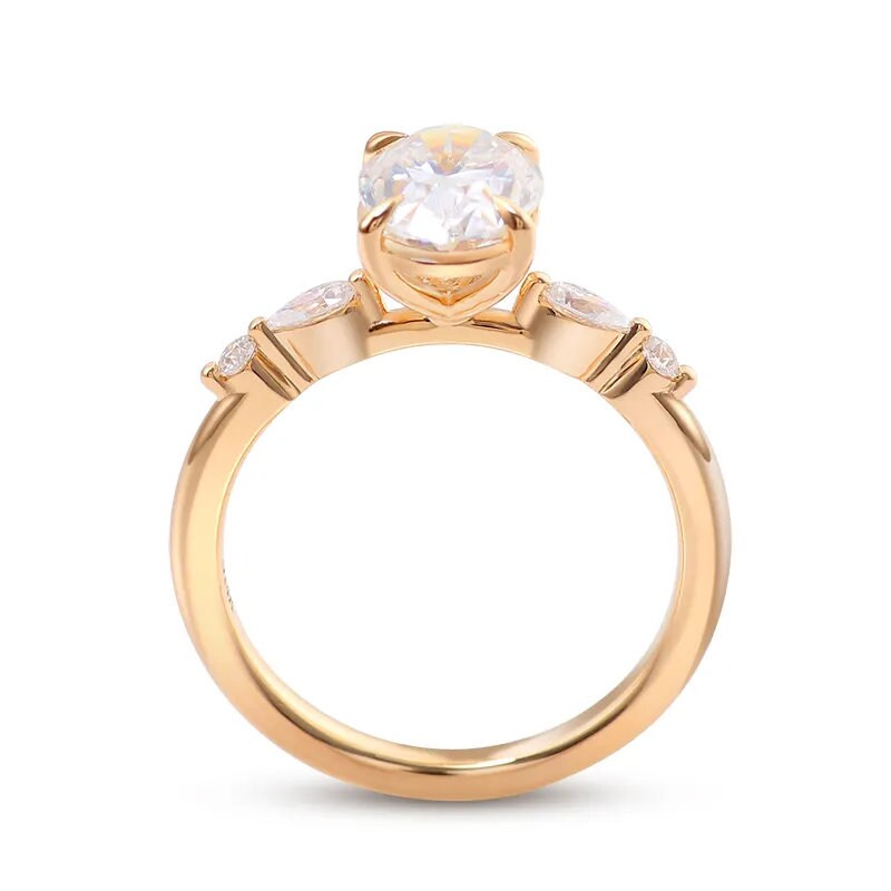 1.75 CT Oval Cut 14K Yellow Gold Lab-Grown Diamond Engagement Ring