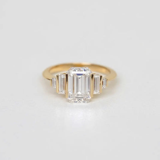 2.98 CT Emerald Cut Lab Grown Diamond Ring