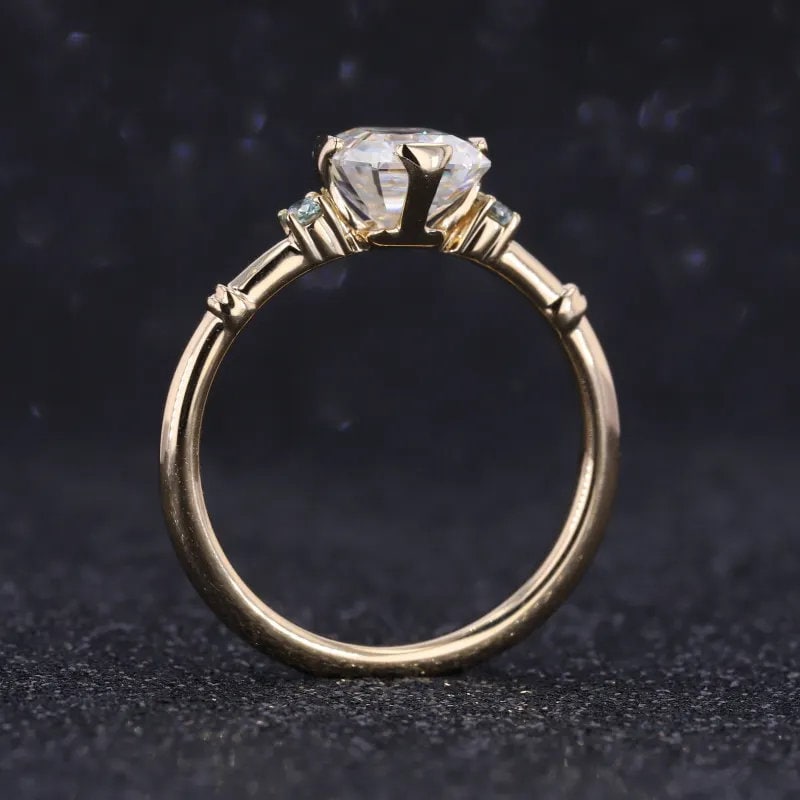 1.72 Carat Solitaire Asscher Cut 14 Karat Yellow Gold Women's Diamond Ring