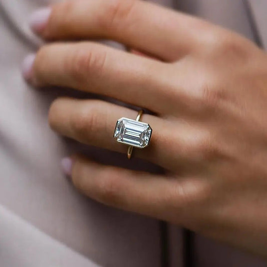 4.5 CT Emerald Cut Solitaire Lab-Grown Diamond Ring