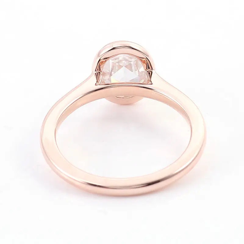 Step Cut Oval Eco Friendly Diamond Solitaire Ring For Her