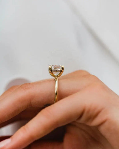 3 Carat D VVS Cushion Lab-Grown Diamond Hidden Halo Ring