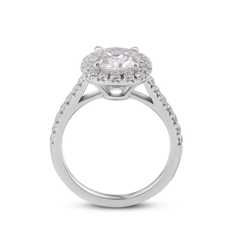 5.30 MM Cushion Cut Eco Friendly IGI Certified Diamond Halo Ring